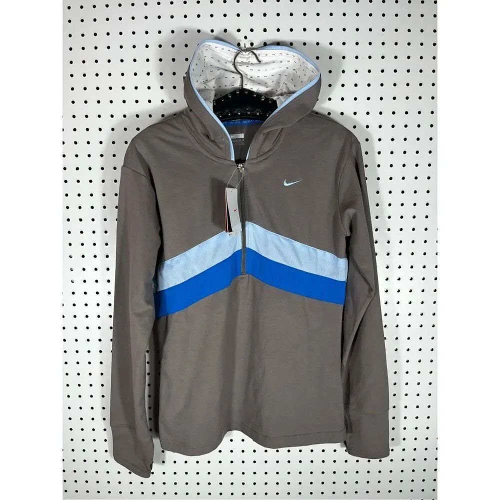 Nike mini swoosh chevron zip up hoodie size L